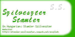 szilveszter stamler business card